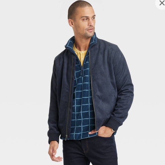 Goodfellow & Co. Men’s Quarter Zip Fleece Pullover Blue Plaid Sweatshirts SZ S-L - Picture 3 of 14